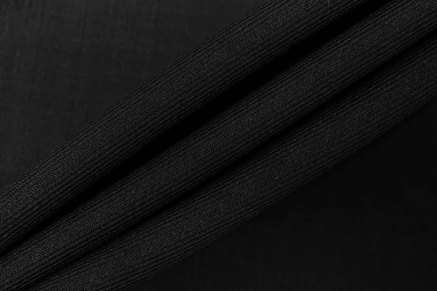 Костюмная шерсть двухслойная дабл Иссиня-чёрная CVC H59/6 jj60 21112517