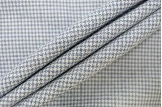 Фланель хлопковая рубашечная гусиная лапка ALBINI Бело-голубая CVC Н12 B40 21112523