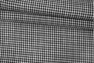 Лён костюмный в клетку Чёрно-белый CVC H16/3 F10 21112529