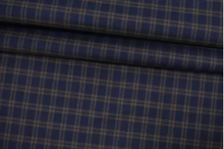 Фланель хлопковая рубашечная в клетку ALBINI Сине-болотная CVC Н12 B70 21112537