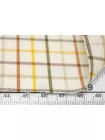 Фланель хлопковая рубашечная в клетку ALBINI Белая с жёлтым и зелёным CVC Н6/1 B60 21112540