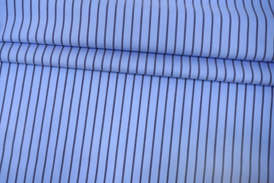 Рубашечный хлопок в полоску CANCLINI Голубой CVC H5 A30 21112543