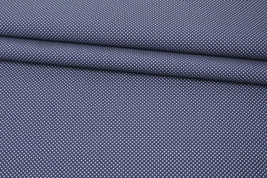 Рубашечный хлопок в горошек Сине-белый CVC H9/3 A44 21112546