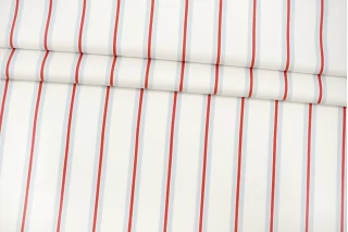 Плательно-костюмный хлопок в полоску Бело-голубой CVC H5 A70 21112547