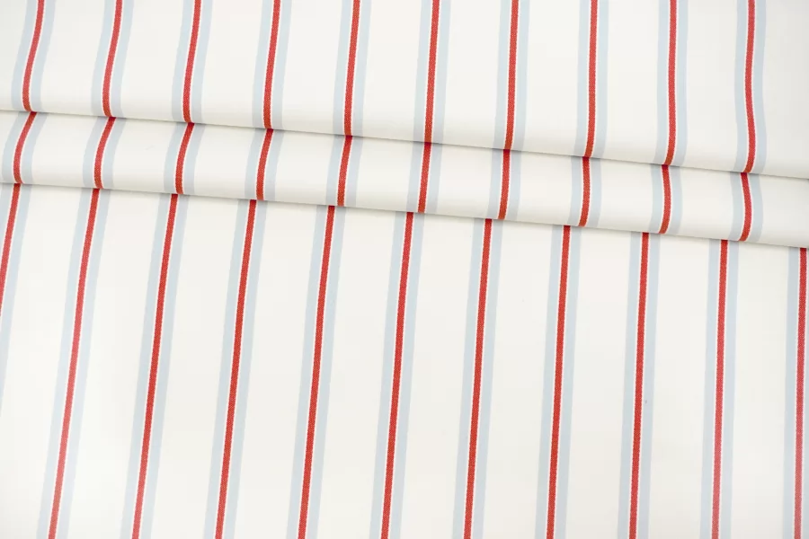 Плательно-костюмный хлопок в полоску Бело-голубой CVC H5 A70 21112547