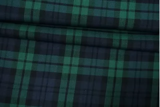 Рубашечный хлопок в клетку Сине-зелёный CVC H12 B70 21112549