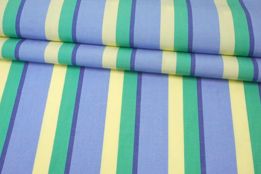 Рубашечный хлопок в полоску CANCLINI Жёлто-зелёно-голубой CVC H5 A30 21112554