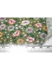 Вискоза плательно-блузочная LIBERTY Цветы на зелёном CVC H21 H10 21112577