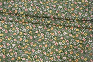 Вискоза плательно-блузочная LIBERTY Цветы на зелёном CVC H21 H10 21112577