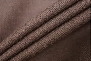 Хлопок с шерстью с ветрозащитной пропиткой MAX MARA В ёлочку коричневый DJ H53/2 KK50 25052618