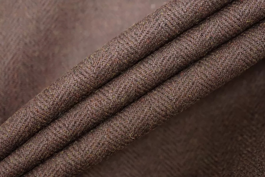 Хлопок с шерстью с ветрозащитной пропиткой MAX MARA В ёлочку коричневый DJ H53/2 KK50 25052618