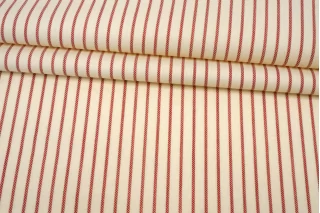Костюмная шерсть MAX MARA Молочная в красную полоску DJ H62/2 FF20 25052625