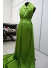 Атлас вискозный плательно-блузочный MAX MARA Зелёное яблоко MM H22/1 J30 20042609