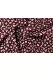 Хлопок сатиновый рубашечный MAX MARA Цветы белые на сливово-винном MM H9/7 A77 20042618