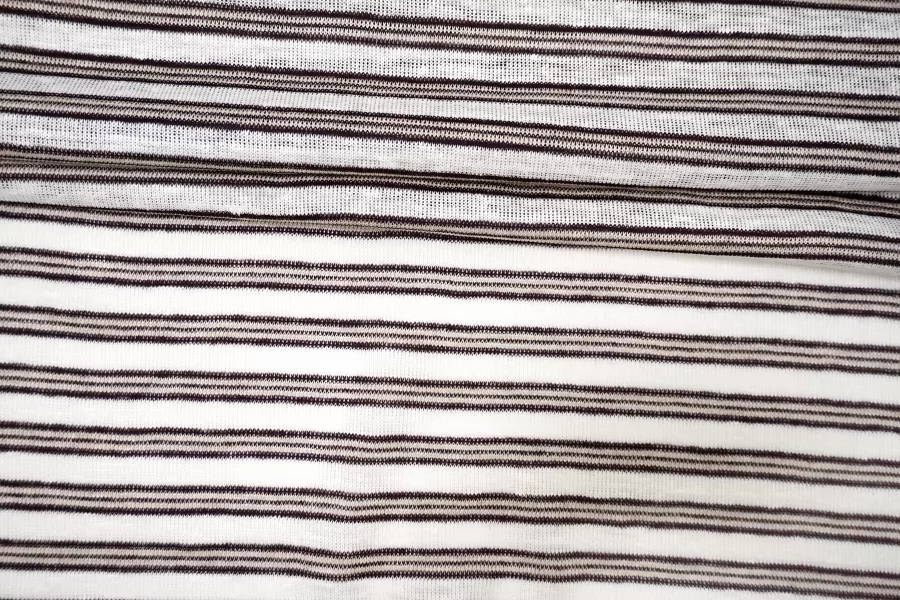 Льняной трикотаж MAX MARA Белый в винную полоску MM H46/5 W20 20042640