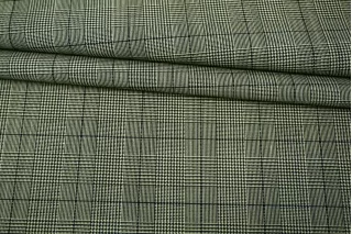 Полишерсть костюмно-плательная MAX MARA Гленчек чёрно-зелёная MM H62 FF40 20042651