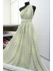 Креповая вискоза плательная MAX MARA Жетовато-молочная в зелёный горох MM H21/6 H40 20042655