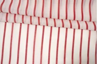 Батист хлопок с шёлком MAX MARA Вишнёвая полоска MM H2/3 O30 20042660