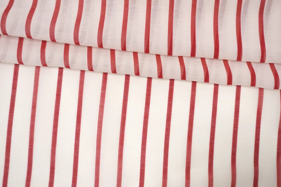 Батист хлопок с шёлком MAX MARA Вишнёвая полоска MM H2/3 O30 20042660