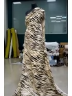 Атлас вискозный плательно-блузочный MAX MARA Полосатый бежево-коричневый MM H21/2 H40 20042667
