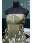 Вискоза твиловая MAX MARA Цветы на оливково-зелёном MM H21/12 i70 20042671