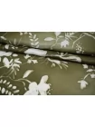 Вискоза твиловая MAX MARA Цветы на оливково-зелёном MM H21/12 i70 20042671