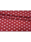 Вискоза твиловая MAX MARA Розовые сердца на красном MM H21/12 H60 20042673