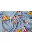 Вискоза твиловая MAX MARA Цветы на серо-голубом MM H21/12 i70 20042678