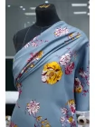 Вискоза твиловая MAX MARA Цветы на серо-голубом MM H21/12 i70 20042678