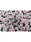 Вискоза твиловая MAX MARA Цветы на тёмно-синем MM H21/12 i70 20042679