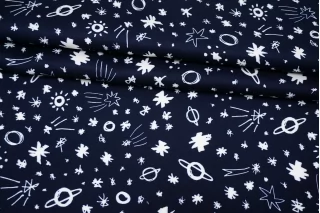 Вискоза твиловая MAX MARA Звёздное небо на тёмно-синем MM H21/12 i20 20042692
