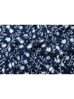 Креповая вискоза MAX MARA Бело-голубые цветы на тёмно-синем MM H21/7 i30 20042693