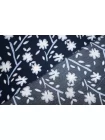 Креповая вискоза MAX MARA Бело-голубые цветы на тёмно-синем MM H21/7 i30 20042693
