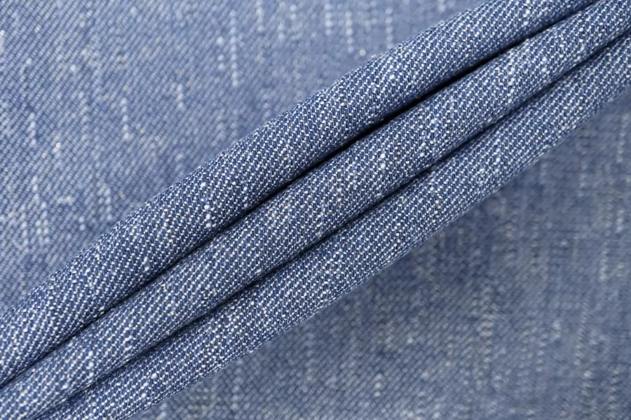 Джинса хлопковая вареная MAX MARA Сине-голубая с люрексом MM H13 MM30 21042638