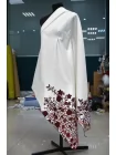 ОТРЕЗ 1,22 М (КУПОН) Джинса хлопковая MAX MARA КУПОН Цветы на белом (16) 21042648-1