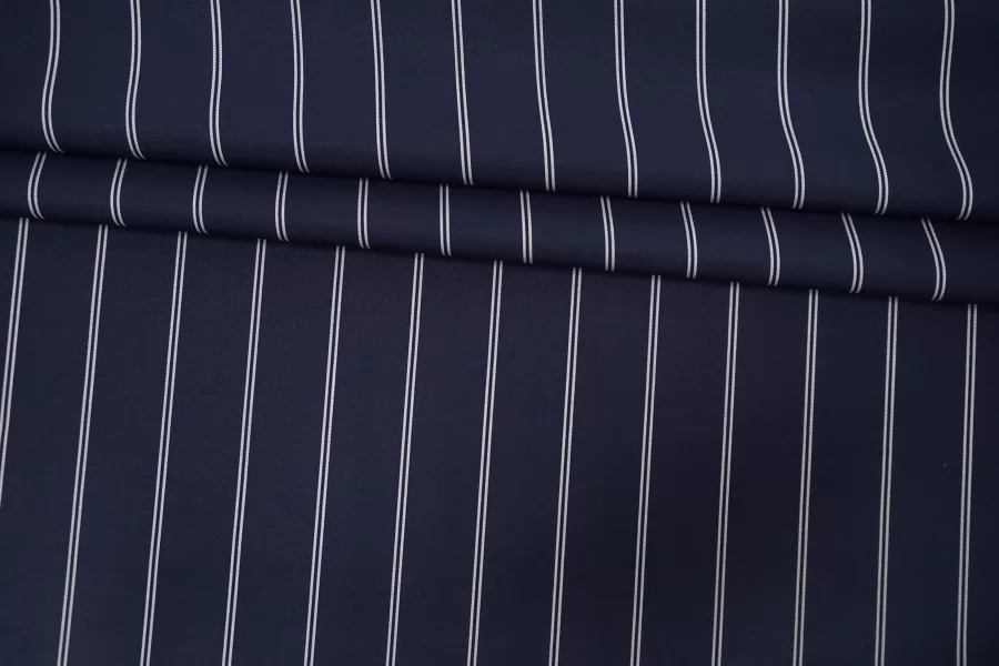 Рубашечный хлопок мерсеризованный MAX MARA Тёмно-синий в белую полоску MM Н5 А50 21042662