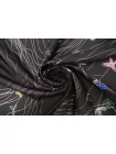 Шёлковый твил MAX MARA Цветы и штриховка MM H31/1 N60 21042689