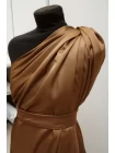 Атлас вискозный плательно-блузочный MAX MARA Карамельно-коричневый MM H22/1 J30 22042602