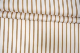 Хлопок сатиновый рубашечный MAX MARA Полоска бело-бежевая MM H5 A50 22042610