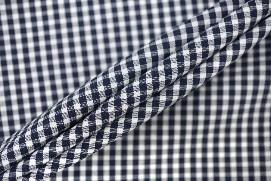 Рубашечный хлопок в клетку Сине-белый BL H6 B40 10022601