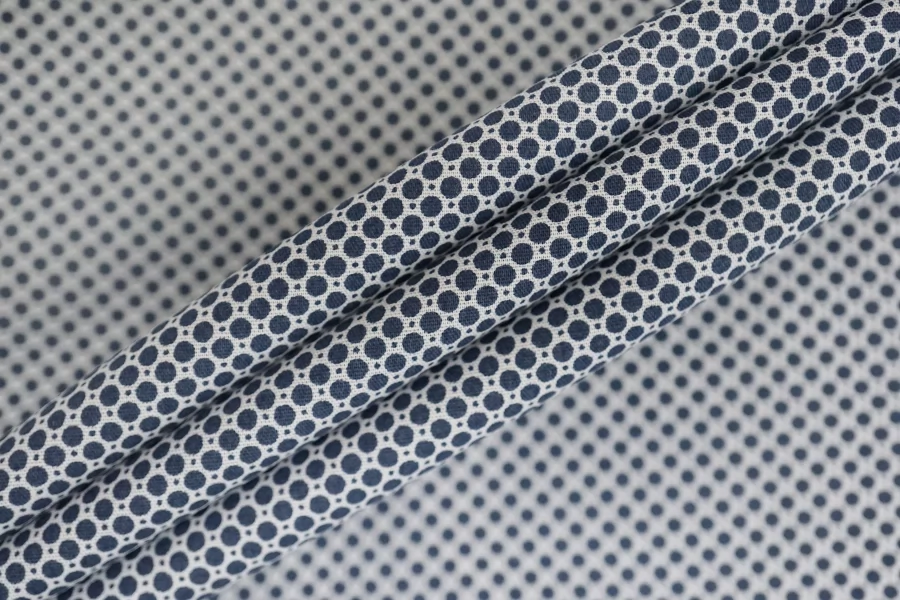 Рубашечный хлопок Орнамент бело-синий BL H9/2  А77 10022607