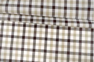 Рубашечный лён с хлопком в клетку PESERICO Бело-коричневый BL H6 B20 10022608