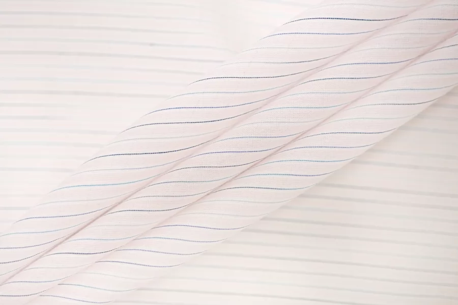 Батист хлопок с шёлком Бело-розово-голубая полоска BL H5 O10 10022623