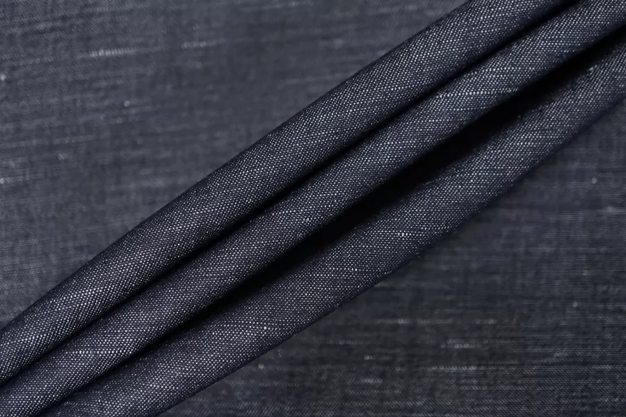 Хлопок со льном под джинсу рубашечно-плательный Бело-синий BL H15/4 F20 10022635