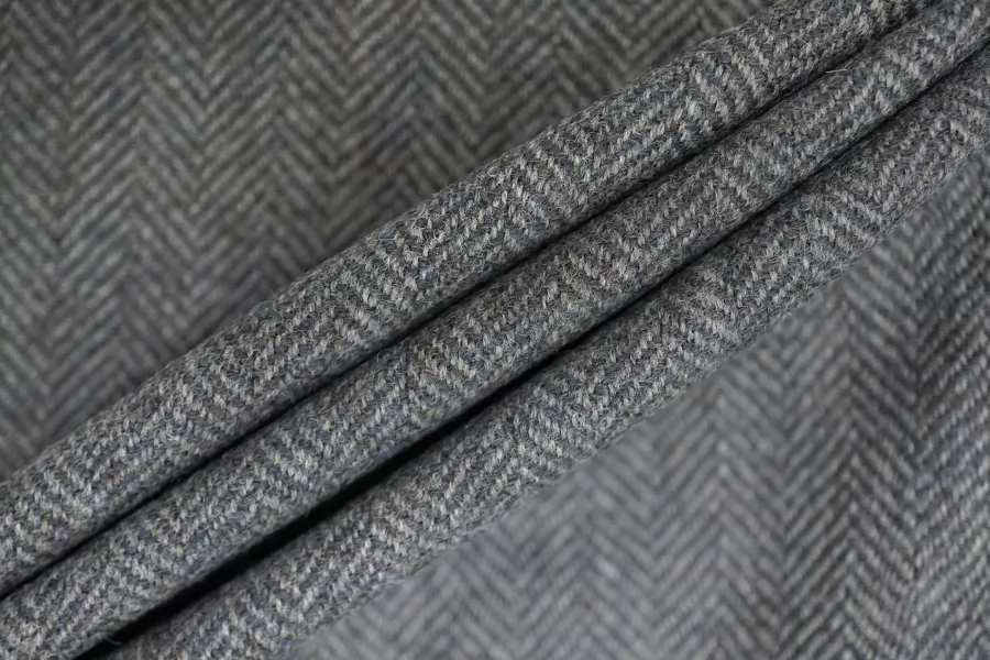 Твид шерстяной костюмный LORO PIANA Голубовато-серый в ёлочку BL H59\4 FF50 10022650