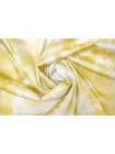 Атлас-стрейч вискозный плательно-блузочный Тай-дай бело-жёлтый H21/9 i70 10022662