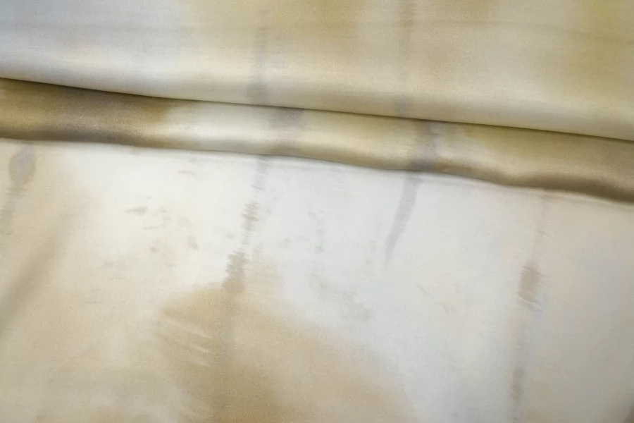 Атлас вискозный плательно-блузочный FORTE FORTE Тай-дай серо-бежево-жёлтый H21/9 i70 10022663