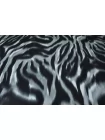 Атлас вискозный плательно-блузочный Чёрно-серый размытые полосы H21/9 i70 10022664