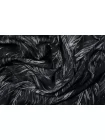 Атлас вискозный плательно-костюмный Чёрно-белые абстрактные листья H21/9 i70 10022666