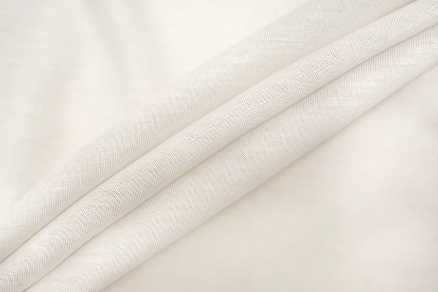 Трикотаж хлопковый мерсеризованный кулирка Бежевато-белый H38/2 Q10 10022667